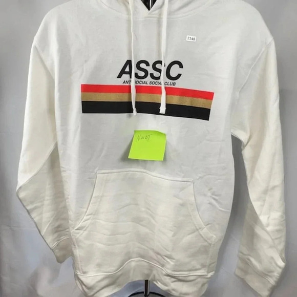 NWOT Anti Social Social Club Type R Hoodie Pullover Oversized Fit White Mens M - Picture 5 of 6